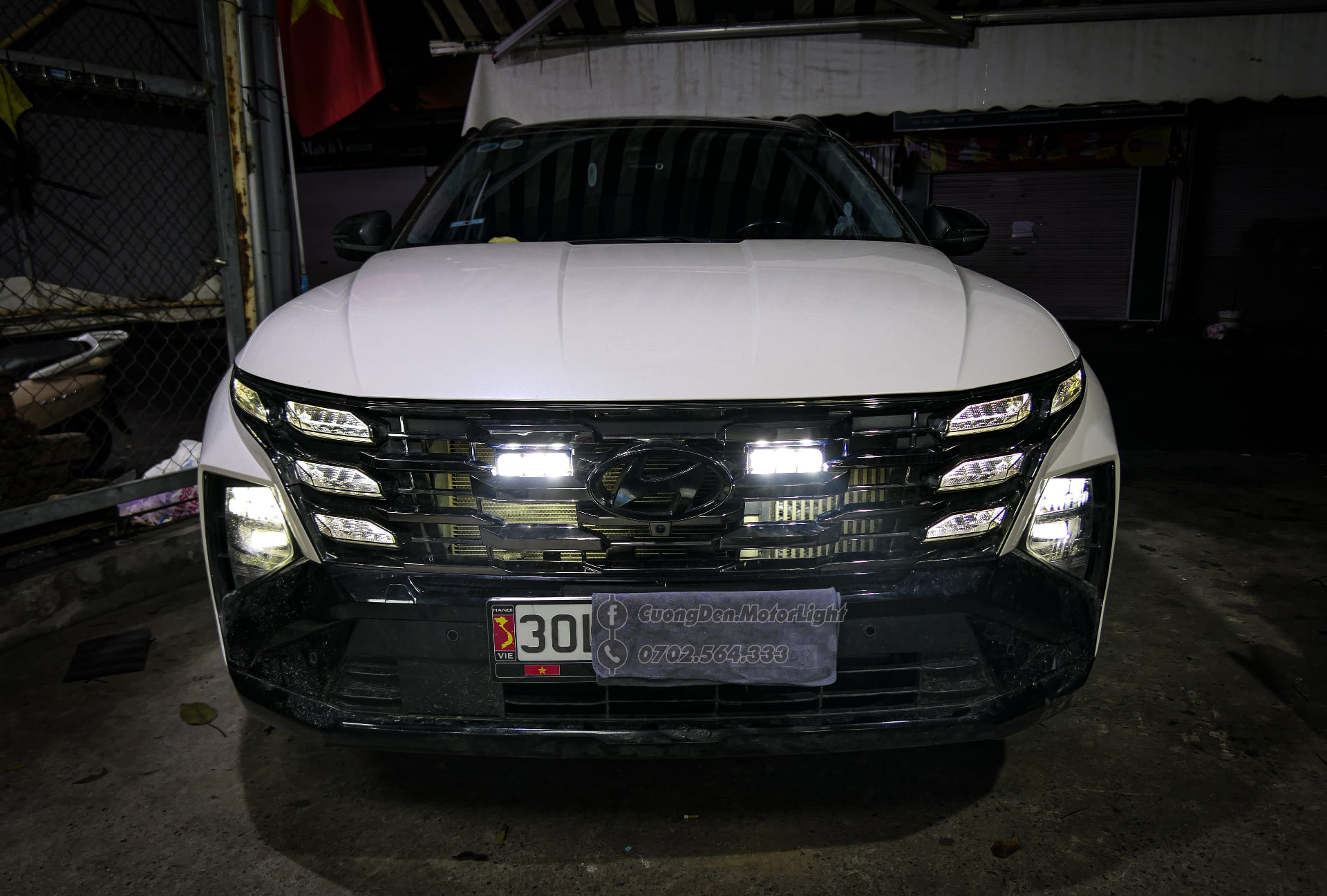 Hyundai Tucson nâng cấp ánh sáng Aozoom Ex3 – Lắp đặt chuẩn kỹ thuật tại Cường Đèn